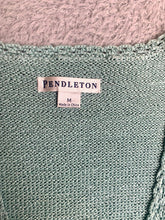 Load image into Gallery viewer, Pendleton Sweater Womens Medium Teal Green Button Front Cardigan Knitted Ladies