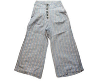 Load image into Gallery viewer, Angel Kiss Pants Womens Small Striped Linen Button Fly Wide Leg Casual Ladies