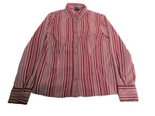 Load image into Gallery viewer, East 5th Shirt Womens Small Button Up Collared Blouse Stripe Spandex Petite Lady
