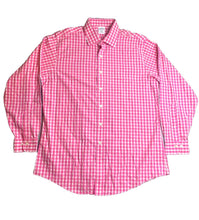 Load image into Gallery viewer, Brooks Brothers 346 Shirt Adult 16.5 4/5 Pink Checkered Slim Fit Non Iron Mens