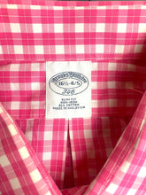 Load image into Gallery viewer, Brooks Brothers 346 Shirt Adult 16.5 4/5 Pink Checkered Slim Fit Non Iron Mens