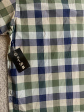 Load image into Gallery viewer, ENYCE Shirt Adult 4X Blue Green Plaid Button Up Pockets Mens Hip Hop Street NWT