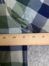 Load image into Gallery viewer, ENYCE Shirt Adult 4X Blue Green Plaid Button Up Pockets Mens Hip Hop Street NWT