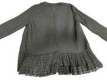 Load image into Gallery viewer, ZARA Shirt Womens Large Black Button Up Ruffle Trim Flowy Peplum Tunic Blouse