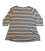 Load image into Gallery viewer, C Shirt Womens 3X Gray Pink Striped Dolman Flowy Blouse Casual Plus Ladies