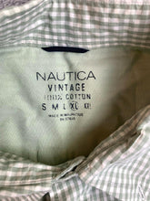 Load image into Gallery viewer, Nautica Shirt Adult Extra Large Green White Grid Checkered Button Up Casual Mens