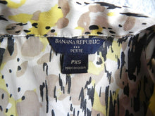 Load image into Gallery viewer, Banana Republic Shirt Womens PXS Yellow Brown Tank Ruffle Trim Blouse Petites