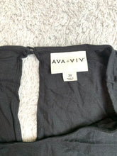 Load image into Gallery viewer, Ava & Viv Shirt Womens 3X Black Keyhole tie Bottom Blouse Flowy Casual Ladies