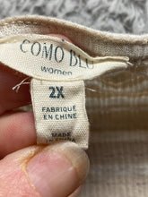 Load image into Gallery viewer, Como Blu Shirt Womens 2X Button Front Lace Trim Tie Blouse Striped Plus Ladies