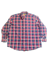Load image into Gallery viewer, Foundry Supply Co Shirt Adult 2XLT XXL Tall Blue Red Plaid Button Up Casual Mens