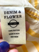 Load image into Gallery viewer, Denim & Flower Ricky Singh Shirt Adult Medium Yellow White Button Up Indie Mens