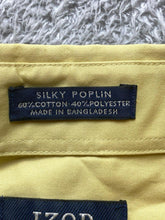 Load image into Gallery viewer, IZOD Shirt Adult Large 16.5 32/33 Yellow Silky Poplin Button Up Casual Dress Men