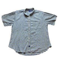 Load image into Gallery viewer, Catalina Shirt Adult 2XL XXL Yellow Blue Plaid Button Up Pocket Casual Mens