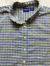 Load image into Gallery viewer, Catalina Shirt Adult 2XL XXL Yellow Blue Plaid Button Up Pocket Casual Mens