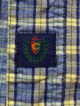 Load image into Gallery viewer, Catalina Shirt Adult 2XL XXL Yellow Blue Plaid Button Up Pocket Casual Mens