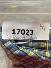 Load image into Gallery viewer, Catalina Shirt Adult 2XL XXL Yellow Blue Plaid Button Up Pocket Casual Mens