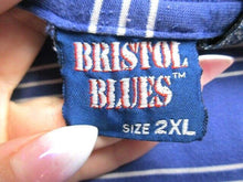 Load image into Gallery viewer, VTG Bristol Blues Shirt Adult 2XL Blue Striped Preppy Rugby Golf Polo 90s Mens