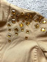 Load image into Gallery viewer, Bob Mackie Jacket Womens Extra Small Taupe Wearable Art Zip Up Embellished Gems