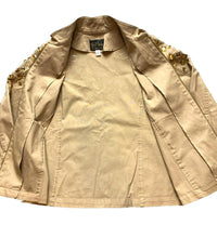 Load image into Gallery viewer, Bob Mackie Jacket Womens Extra Small Taupe Wearable Art Zip Up Embellished Gems