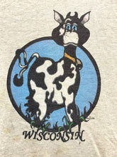 Load image into Gallery viewer, VTG Wisconsin Shirt Womens Large Gray Single Stitch Funny Cow Farm 90s Ladies