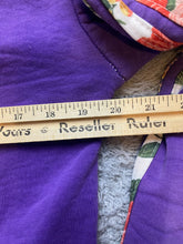 Load image into Gallery viewer, Adidas Jacket Womens Large Purple Trefoil Three Stripes Flower Hoodie Full Zip