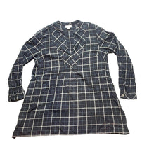 Load image into Gallery viewer, J Jill Shirt Womens Medium Black Windowpane Tunic Oversized Casual Blouse Ladies