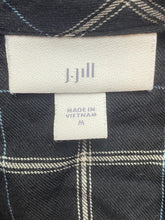 Load image into Gallery viewer, J Jill Shirt Womens Medium Black Windowpane Tunic Oversized Casual Blouse Ladies
