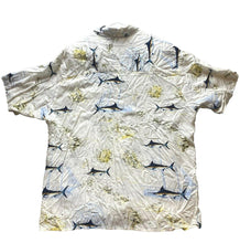Load image into Gallery viewer, Munsingwear Shirt Adult Extra Large White AOP Fish Camp Button Up Hawaiian Mens