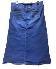 Load image into Gallery viewer, Be Girl Skirt Womens 3XL (40x34) Blue Denim Pencil Maxi Spandex Whiskered Modest