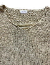 Load image into Gallery viewer, Yinier Sweater Womens Small Beige 100% Silk Open Knit Flared Sleeve Ladies