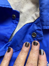 Load image into Gallery viewer, VTG Lampeter Strasburg Pioneers Jacket Adult Small Blue Snap Varsity 70s 80s Men