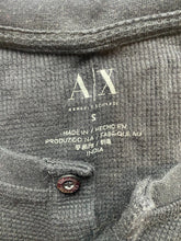 Load image into Gallery viewer, Armani Exchange Shirt Adult Small Black Waffle Knit Thermal Henley Eagle AX Mens