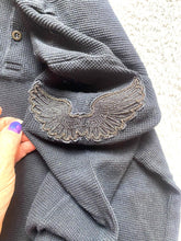 Load image into Gallery viewer, Armani Exchange Shirt Adult Small Black Waffle Knit Thermal Henley Eagle AX Mens