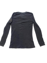 Load image into Gallery viewer, Armani Exchange Shirt Adult Small Black Waffle Knit Thermal Henley Eagle AX Mens