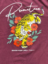 Load image into Gallery viewer, Primitive Shirt Youth Extra Large Maroon Skateboarding Island Tiger Skater Boys