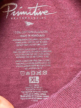 Load image into Gallery viewer, Primitive Shirt Youth Extra Large Maroon Skateboarding Island Tiger Skater Boys