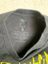 Load image into Gallery viewer, Nirvana Shirt Womens Small Black Smiley Spell Out American Rock Band Ladies