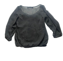 Load image into Gallery viewer, Zara Basic Shirt Womens Small Black Mini Polkadots Bow Sheer Blouse Casual Lady