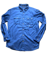 Load image into Gallery viewer, Sean John Shirt Adult Extra Large Blue Utility Flap Pockets Tailored Cargo Mens