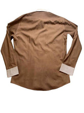 Load image into Gallery viewer, Francesco Smalto Shirt Adult 2XL XXL Brown Flip Cuffs Contrast Casual Dress Mens
