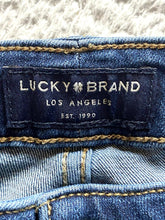 Load image into Gallery viewer, Lucky Brand Jeans Womens 12/31 (34x27) Blue Regular Fit Whiskered Tapered Denim