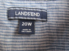 Load image into Gallery viewer, Lands End Dress Womens 20W Flap Pocket Button Front Collared Striped Plus Lady