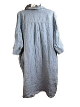 Load image into Gallery viewer, Lands End Dress Womens 20W Flap Pocket Button Front Collared Striped Plus Lady