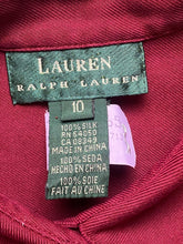 Load image into Gallery viewer, Lauren Ralph Lauren Shirt Womens 10 2XL XXL Button Up Silk Collared Blouse Lady