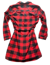 Load image into Gallery viewer, Abercrombie & Fitch Dress Womens Medium Flannel Buffalo Plaid Belted Buttons