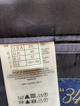 Load image into Gallery viewer, Brooks Brothers 346 Suit Coat Mens 45L Navy Blue Single Breasted Wool Viscose