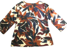 Load image into Gallery viewer, Amanda Blu Shirt Womens Medium AOP Flower Contrast Casual Blouse Pullover Ladies
