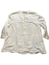 Load image into Gallery viewer, Chicos Shirt Womens 3 2XL XXL Swiss Dot Flowy Blouse Scalloped Lace Trim Ladies