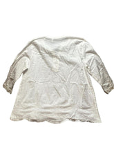 Load image into Gallery viewer, Chicos Shirt Womens 3 2XL XXL Swiss Dot Flowy Blouse Scalloped Lace Trim Ladies