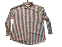 Load image into Gallery viewer, Chaps Shirt Adult 3XL XXXL Button Up Long Sleeve Denim Striped Casual Mens